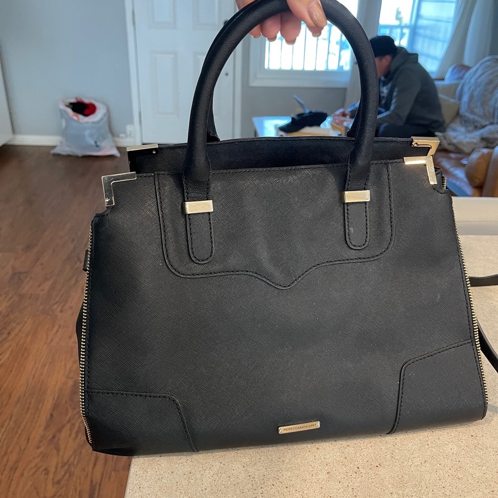 rebecca minkoff black leather bag